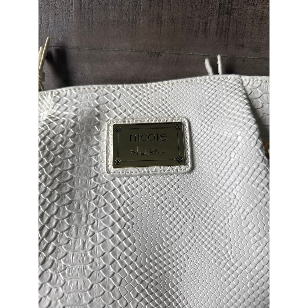Nicole By Nicole Miller White Snake Print Purse - Picture 2 of 10